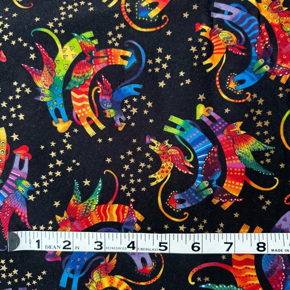 Laurel Burch Cotton Fabric “Holiday Collection” Cat Angels and Stars, 3 ya… - Picture 6 of 6
